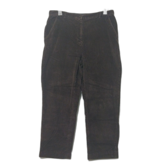 Hunt Club pants Womens 16 brown corduroy flat front high rise Preppy Academia - Picture 2 of 7